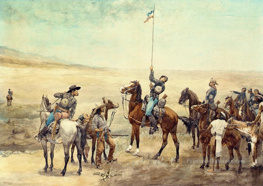 Signalisation de la commande principale Far West américain Frederic Remington Peintures à l'huile